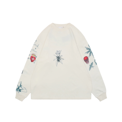 Saint Michael FW25 Tattoo-Print Long-Sleeve Top