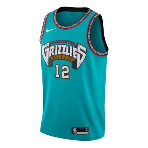 Nike Memphis Grizzlies Morant No. 12 SW Fan Edition Retro Classic Version Jersey - Green