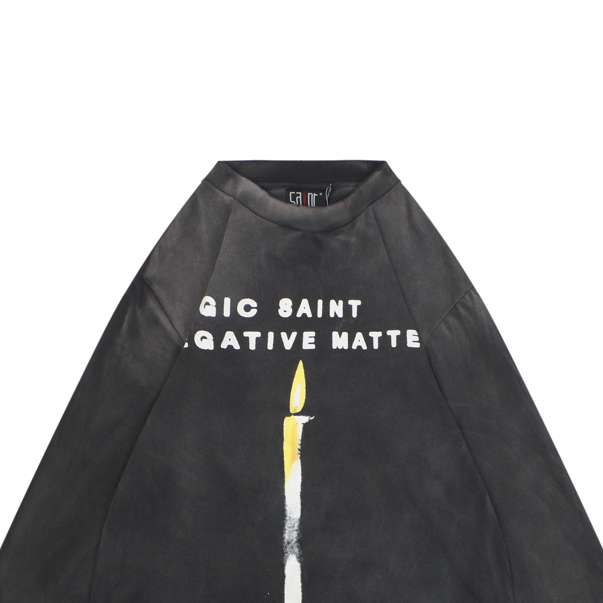Saint Michael Distressed Candle-Print Long-Sleeve T-Shirt
