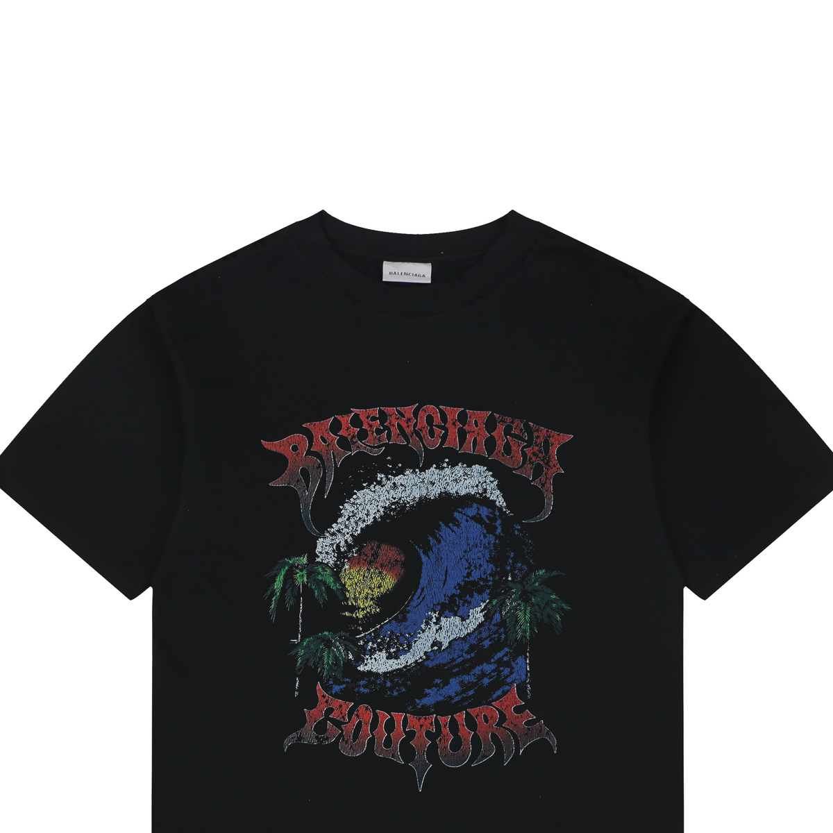 Balenciaga SS26 Vintage Surfer Graphic Knit T-Shirt – Men's