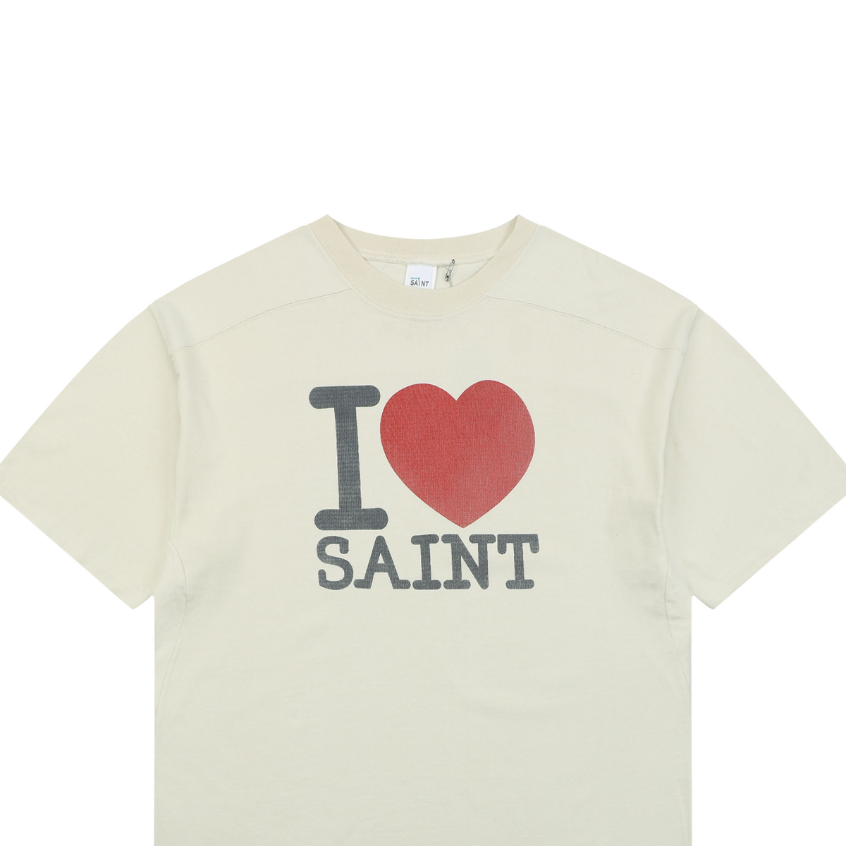 Saint Michael I Love SAINT Letter-Print Short-Sleeve T-Shirt