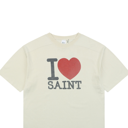 Saint Michael I Love SAINT Letter-Print Short-Sleeve T-Shirt