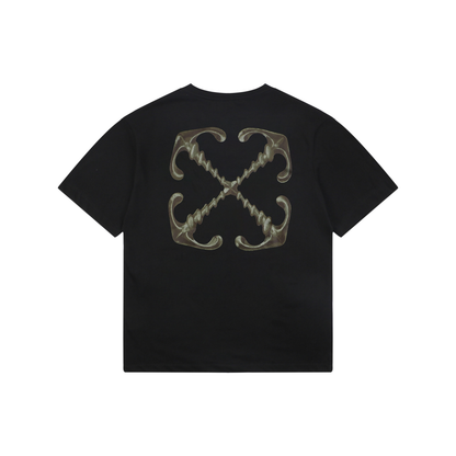 Off-White Distressed Metal Boat Rack Graphic T-Shirt | Black Short-Sleeve