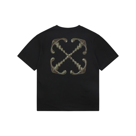 Off-White Distressed Metal Boat Rack Graphic T-Shirt | Black Short-Sleeve