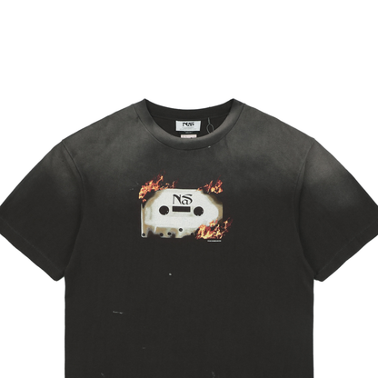 Saint Michael Flame Cassette Player Graphic Short-Sleeve T-Shirt