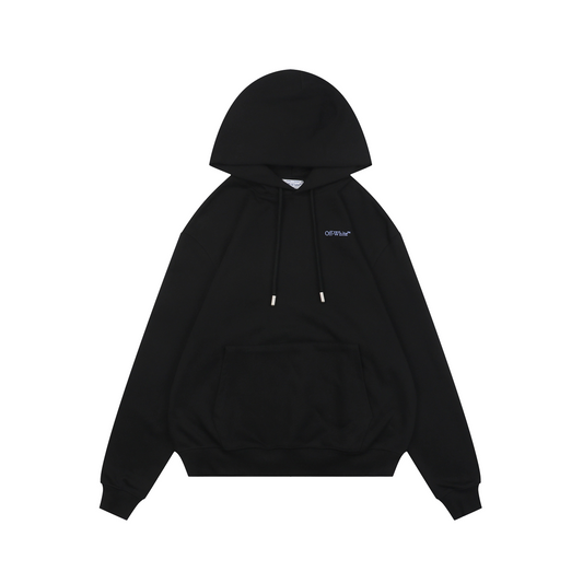 Off-White Portrait Overlay Arrow Print Hoodie – Black | Photo Collage Back Graphic Oversized Streetwear Sweatshirt