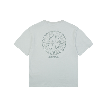 Stone Island Mottled Compass Logo Print T-Shirt | Graphite Grey