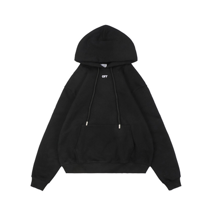 Off-White Tonal Anchor & Arrow Embroidery Hoodie
