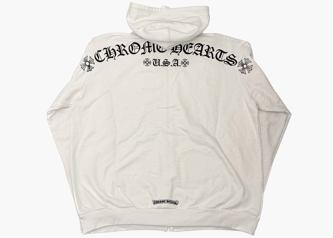 Chrome Hearts Vertical Logo Zip-Up Hoodie