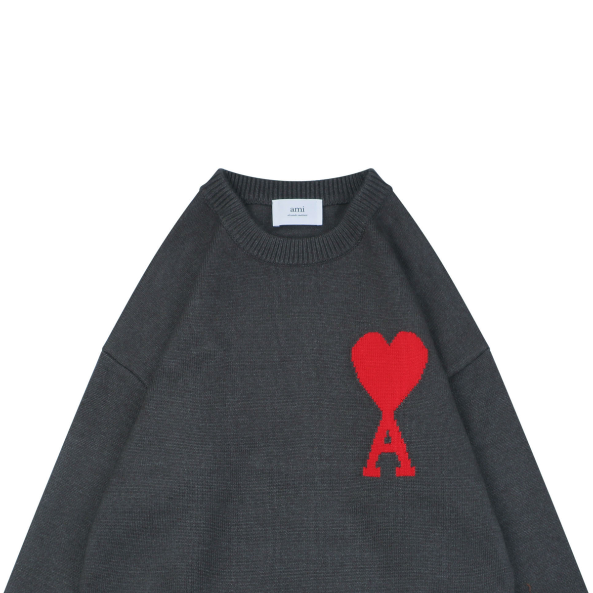 AMI Paris Heart-Jacquard Crew-Neck Sweater