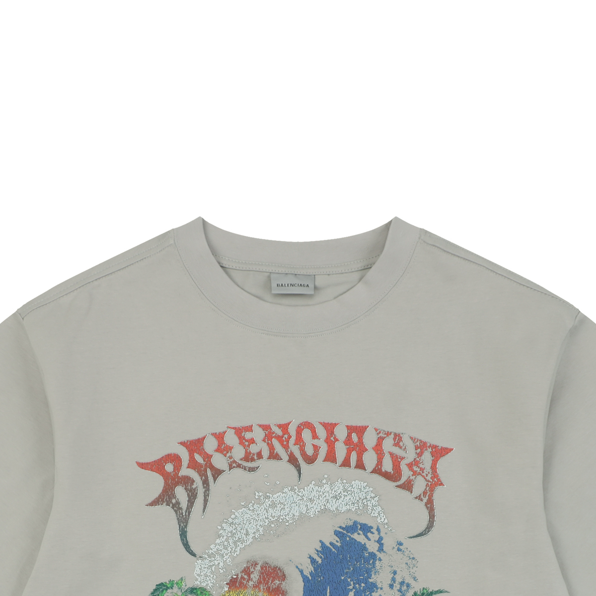 Balenciaga SS26 Vintage Surfer Graphic Knit T-Shirt – Men's