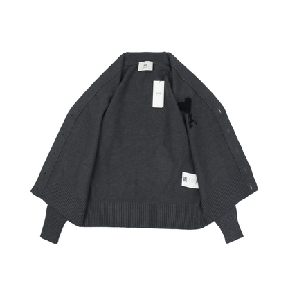 AMI Paris Ami Heart-Logo V-Neck Cardigan | Knit Layer