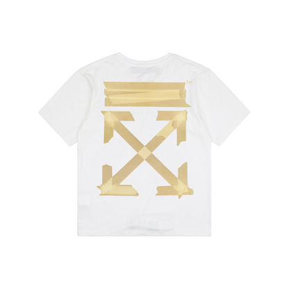 Off-White SS20 Yellow Rubber Arrow Print Short-Sleeve T-Shirt - White