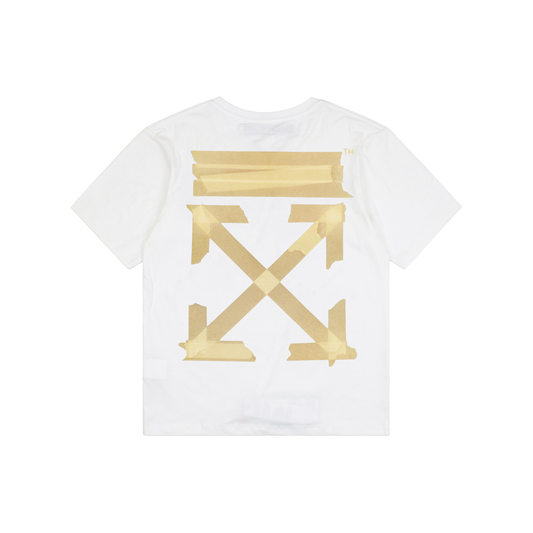 Off-White SS20 Yellow Rubber Arrow Print Short-Sleeve T-Shirt - White