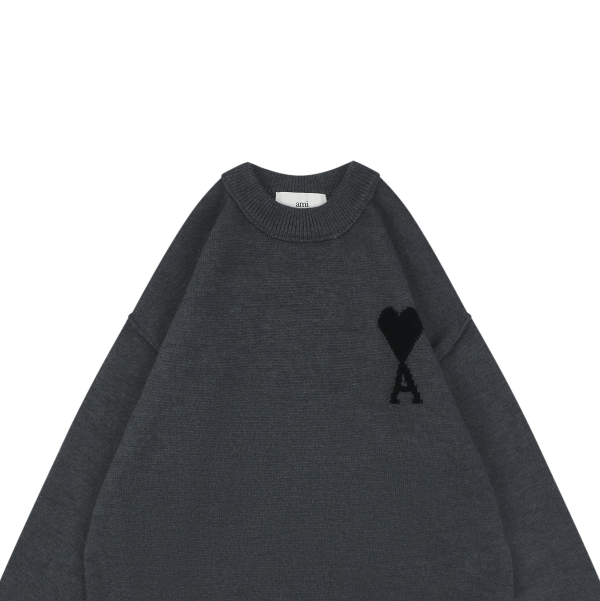 AMI Paris Heart-Logo Crewneck Sweater | Knit Pullover
