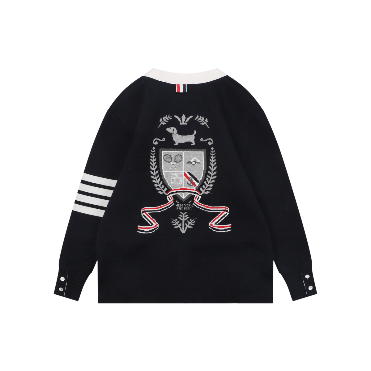 Thom Browne Color-Block Cardigan | Four-Bar Patch