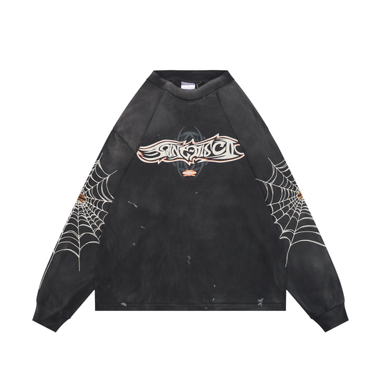 Saint Michael Spiderweb Print Long-Sleeve T-Shirt